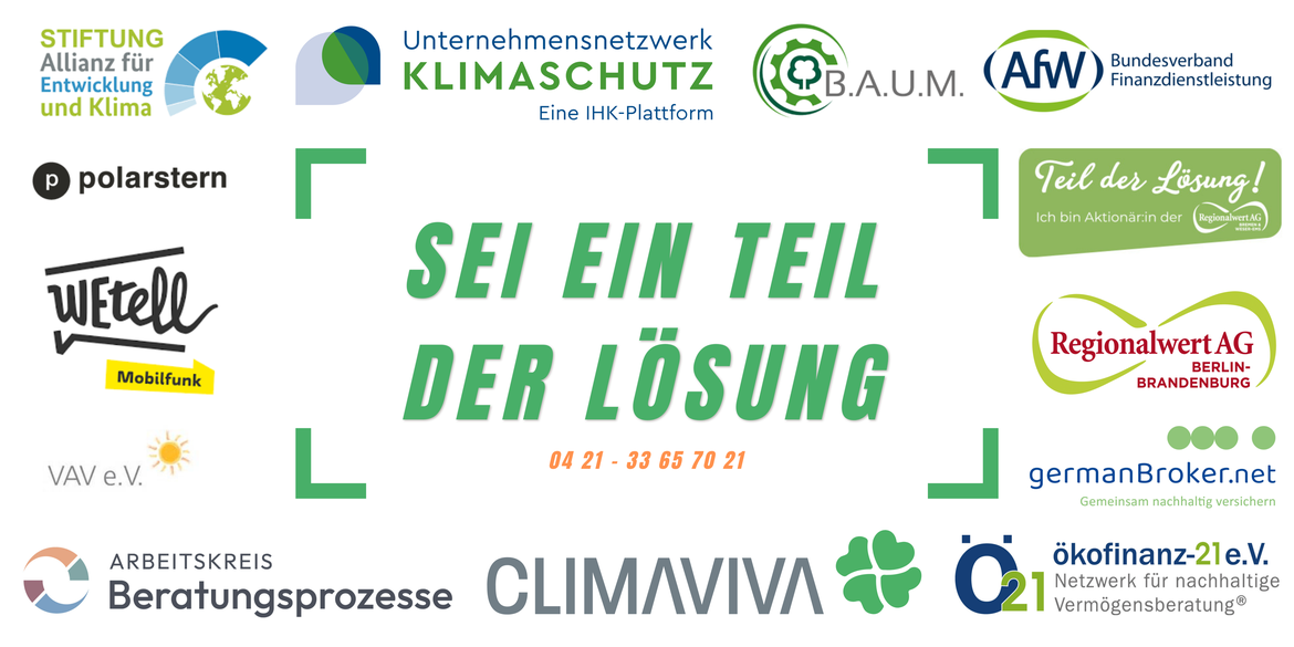 Sei ein Teil der Lösung mit grün vorsorgen und greenAssec