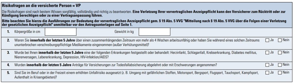 Risikofragen bei Delta Direkt Risikolebensversicherung mit vereinfachter Gesundheitsprüfung Risikolebensversicherung ohne lange Gesundheitsprüfung